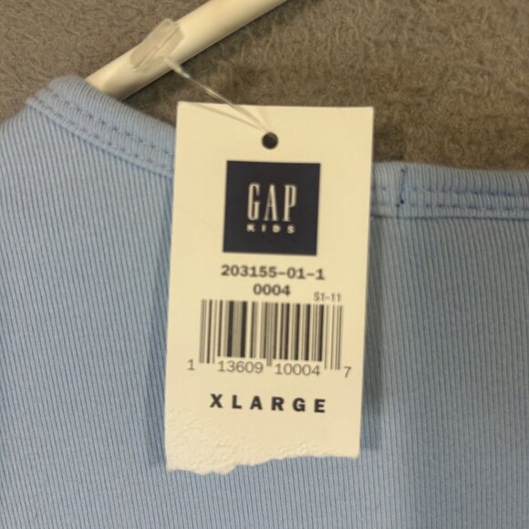 Gap Kids XL(12) Light Blue Star-Embroidered Long-Sleeve Stretch Cotton Shirt - Picture 5 of 11